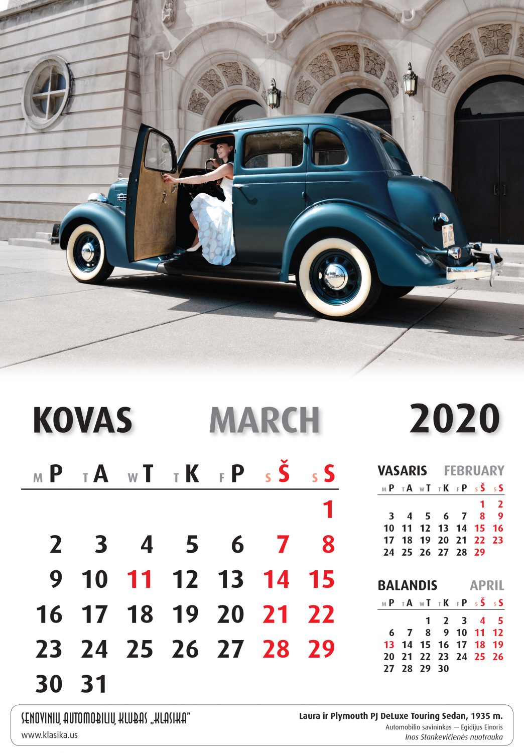2020 m. Klasikos kalendorius - Plymouth